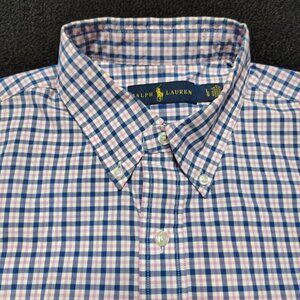 Polo Ralph Lauren Long Sleeved Plaid Casual Button Up Shirt Men's Size Large